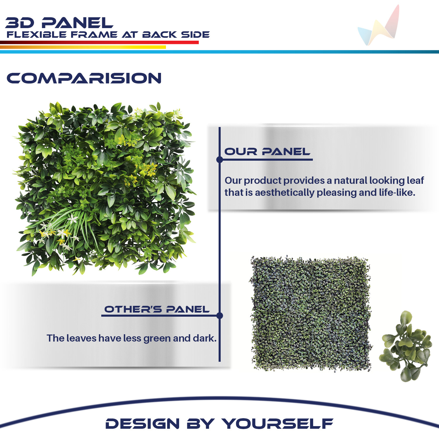 20"x20" Artificial Faux 3D Mix Leaf Privacy Fence Screen Decor Panel Hedge V6
