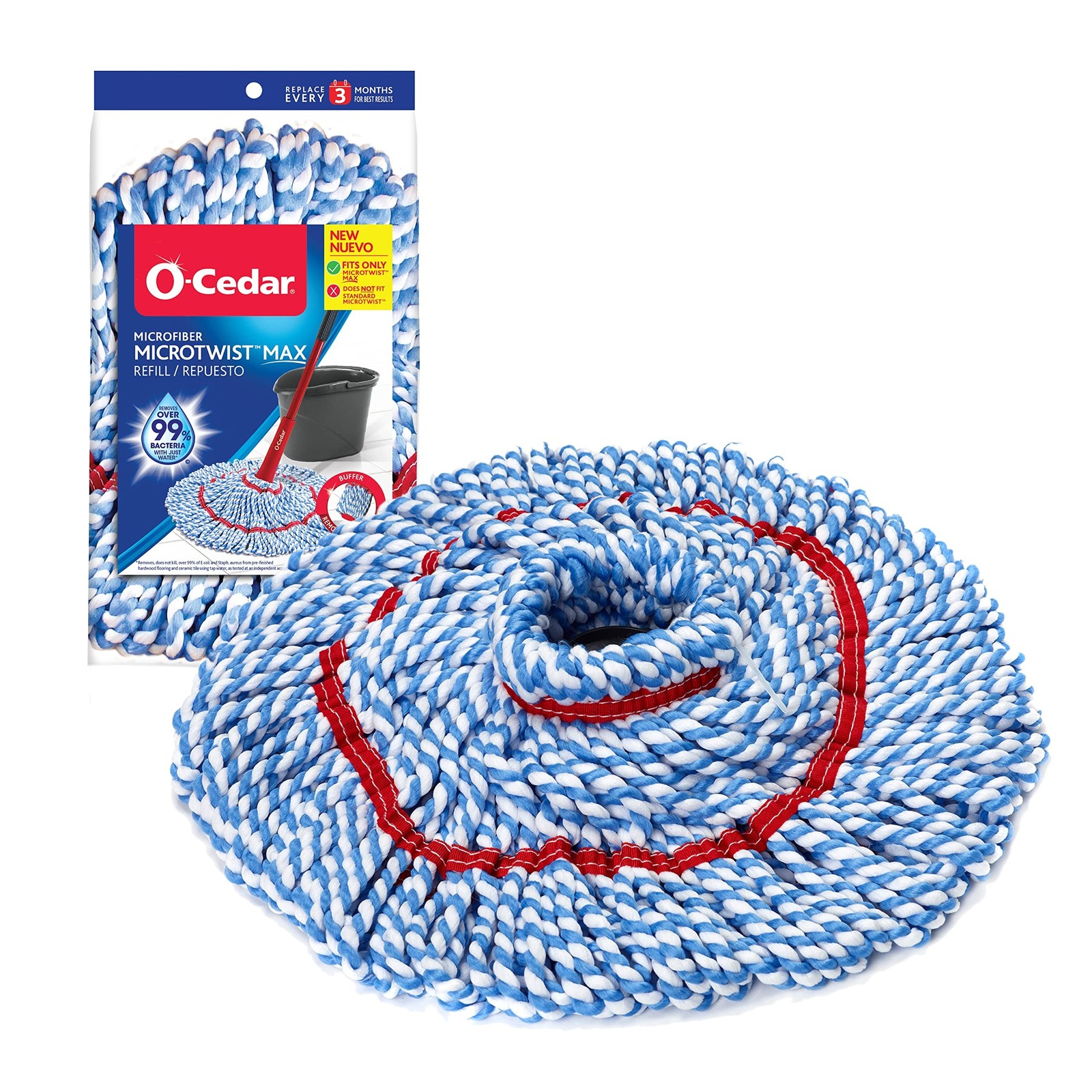 O-Cedar MicroTwist MAX Twist Mop Head Replacement | Machine Washable | Reusab...