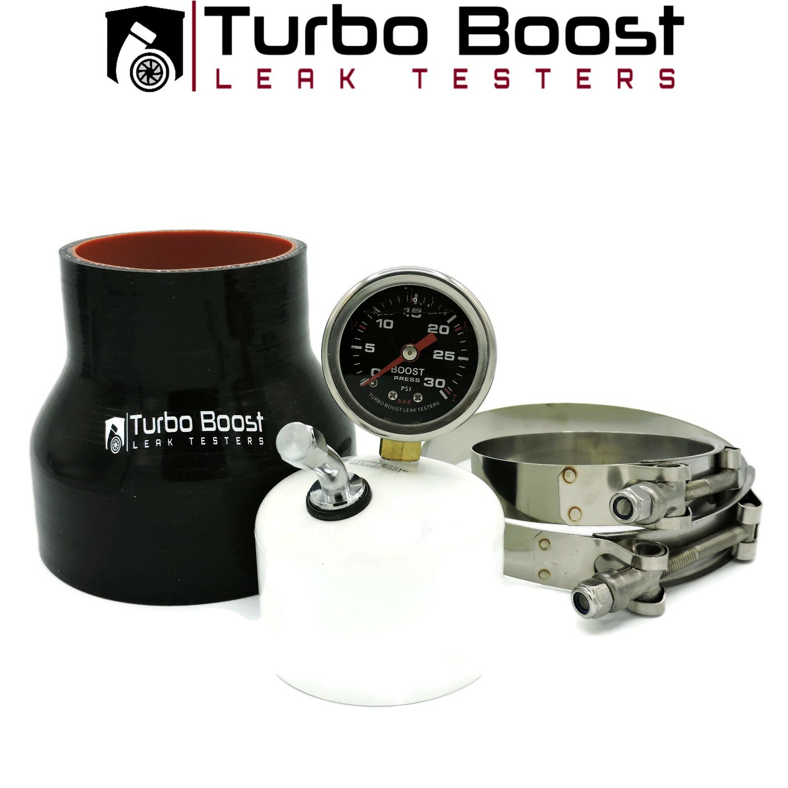 4" TURBO BOOST LEAK TESTER - 30PSI Stainless Gauge Tbolt Clamps Fast & FREE SHIP