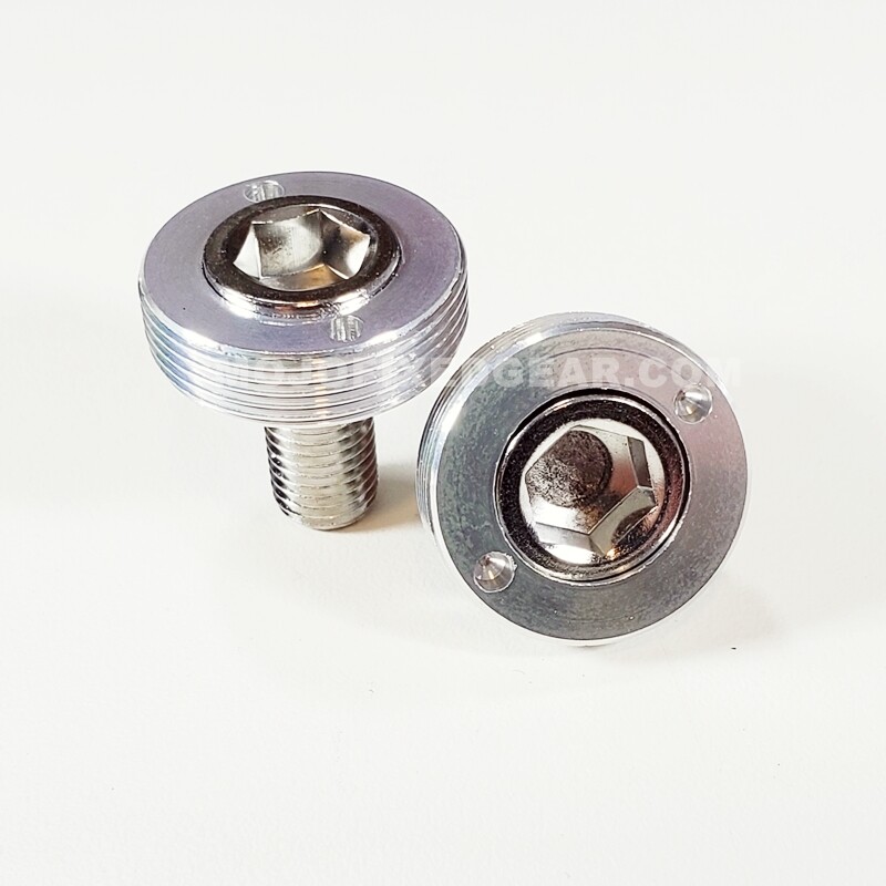 Bottom Bracket Crank Bolts with Anodized Caps - M8 Square Taper SILVER