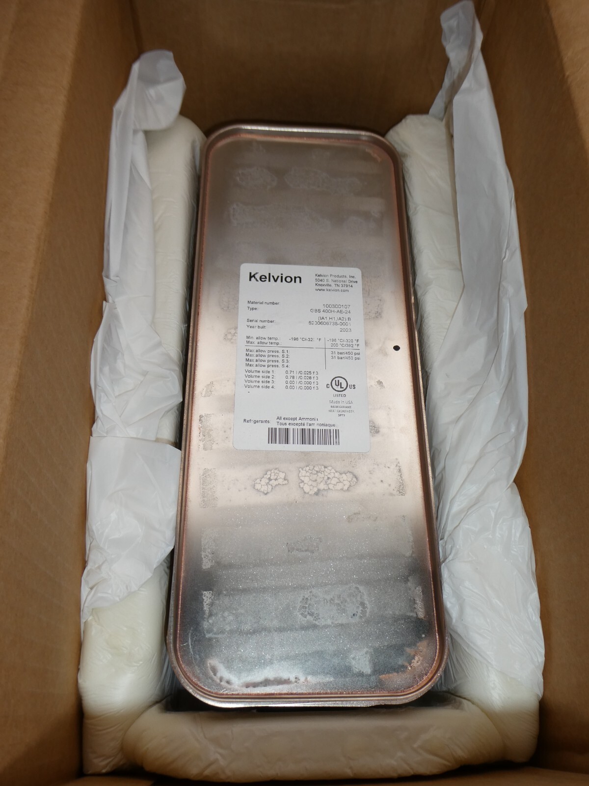 Kelvion GBS400H-AE-24 31 Bar 450Psi Brazed Plate Heat Exchanger