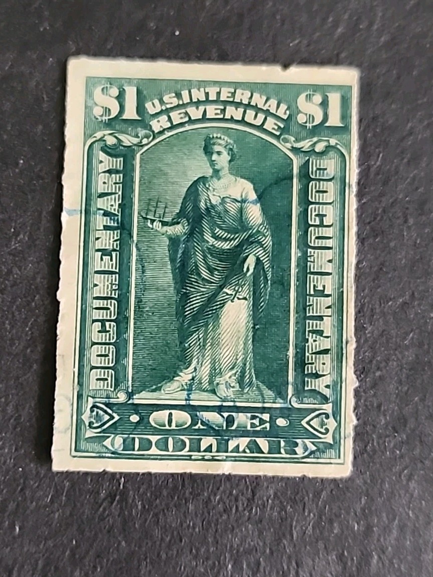 Rjkstamps US  SC# R173  DOCUMENTARY REVENUE Used Green 1 Dollar