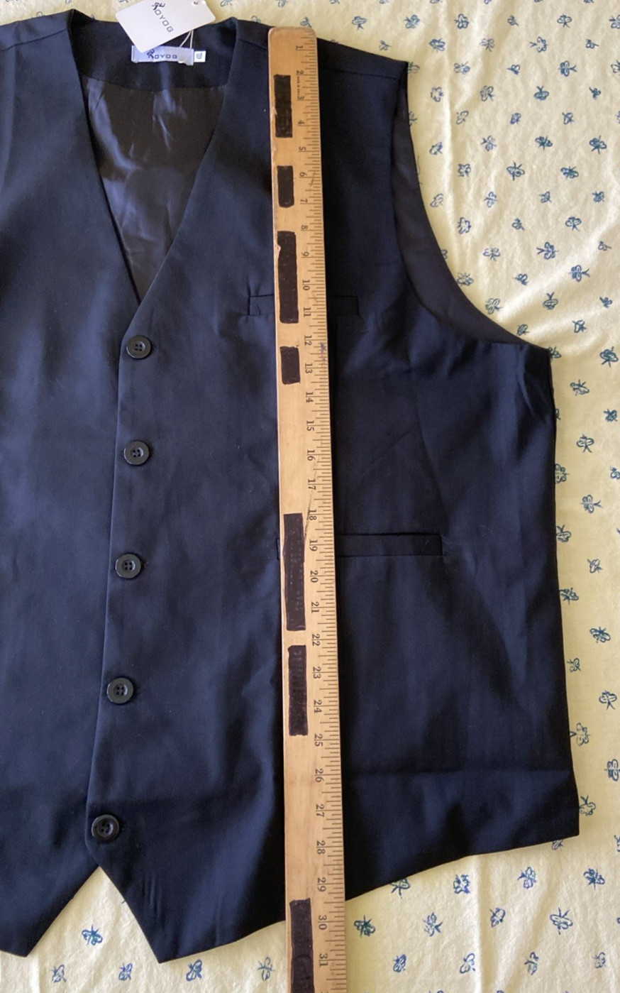 Men's Aoyog Formal Business Suit Vest 5 Buttons Size 4XL Black *NEW*