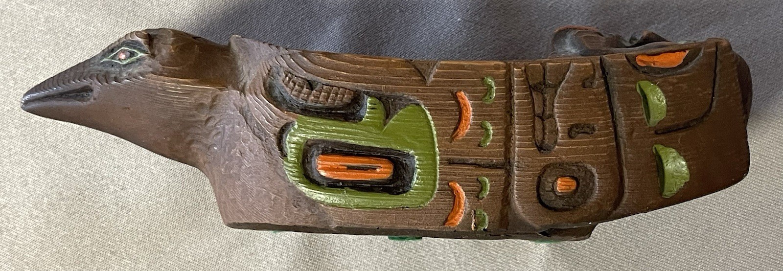 Antique Northwest Coast Carved Reproduction Grease Bowl, Estate Collection