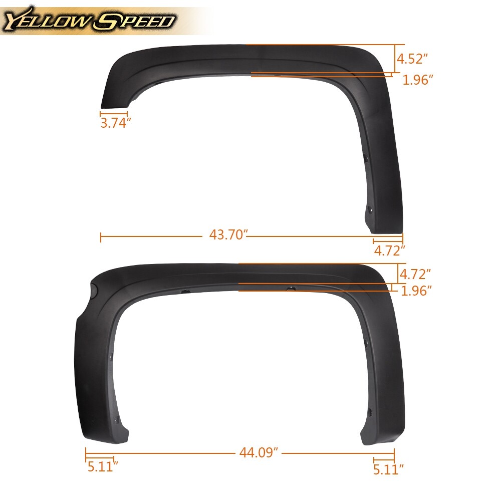 4PCS FIT FOR 07-13 CHEVY SILVERADO REG/EXT CAB FACTORY STYLE WHEEL FENDER FLARES