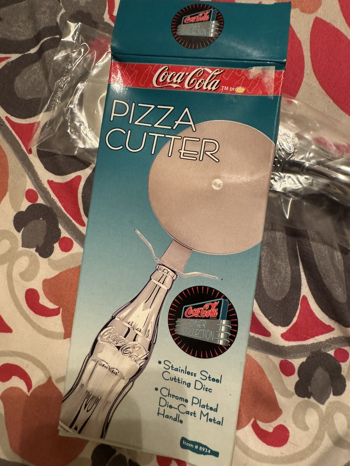 Coca-Cola Pizza Cutter Vintage 1998 Chrome Plated Metal 7-3/8", Diner Collection