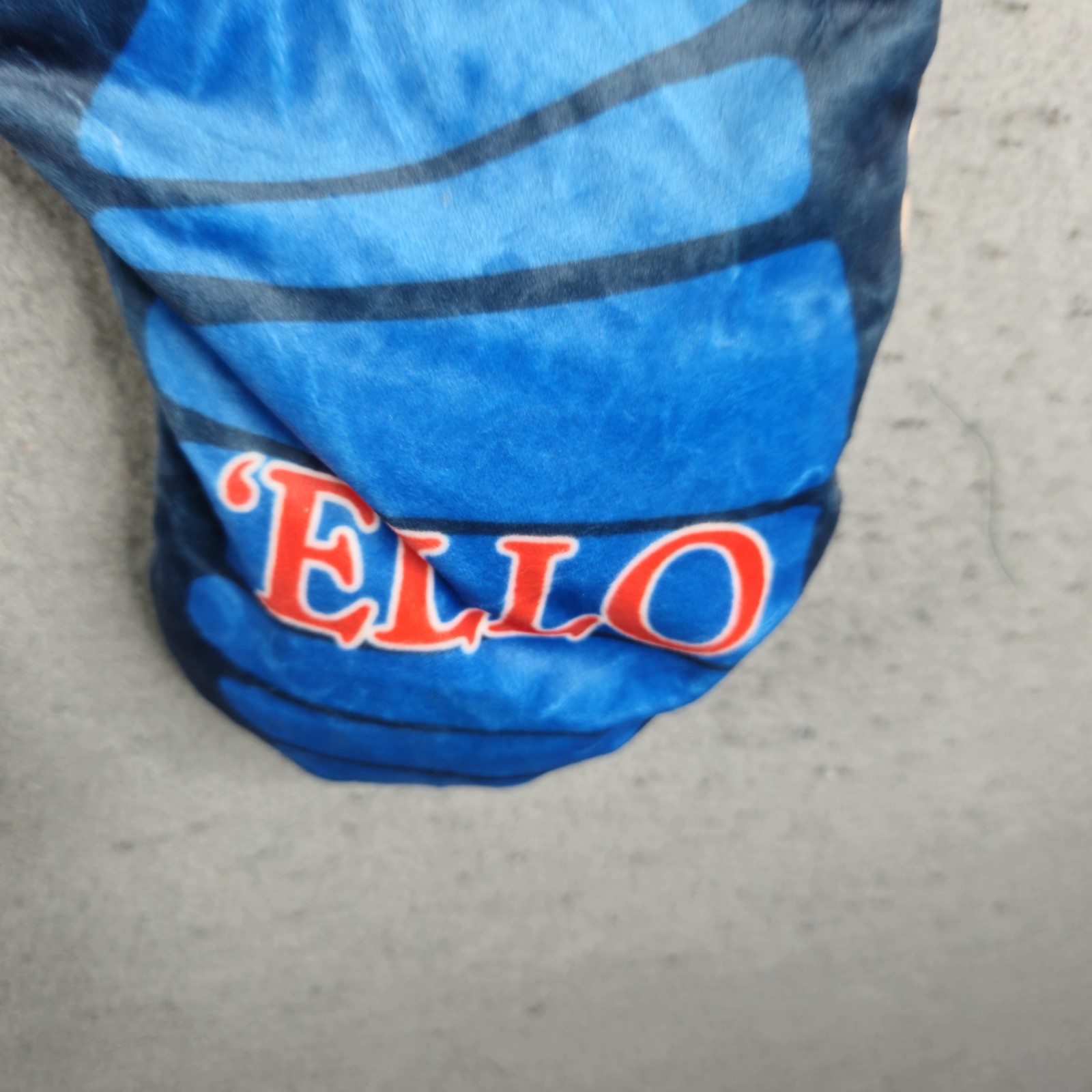 Labyrinth Worm Blue Plush Travel Neck Pillow Zip Up 'Ello William Henson Soft