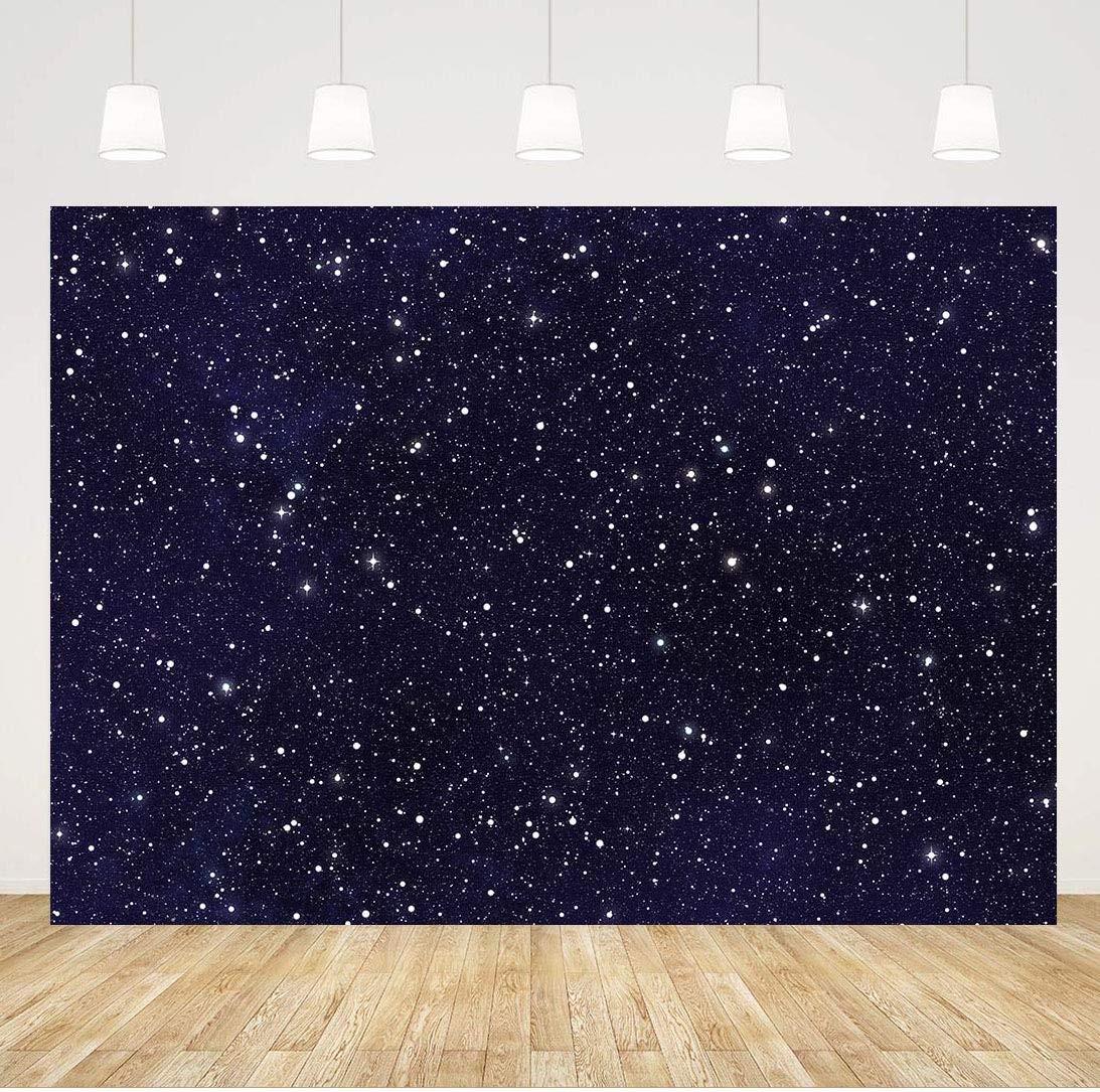 Night Sky Star Backdrops Universe Space Theme Starry Photography 5x3ft, Clear