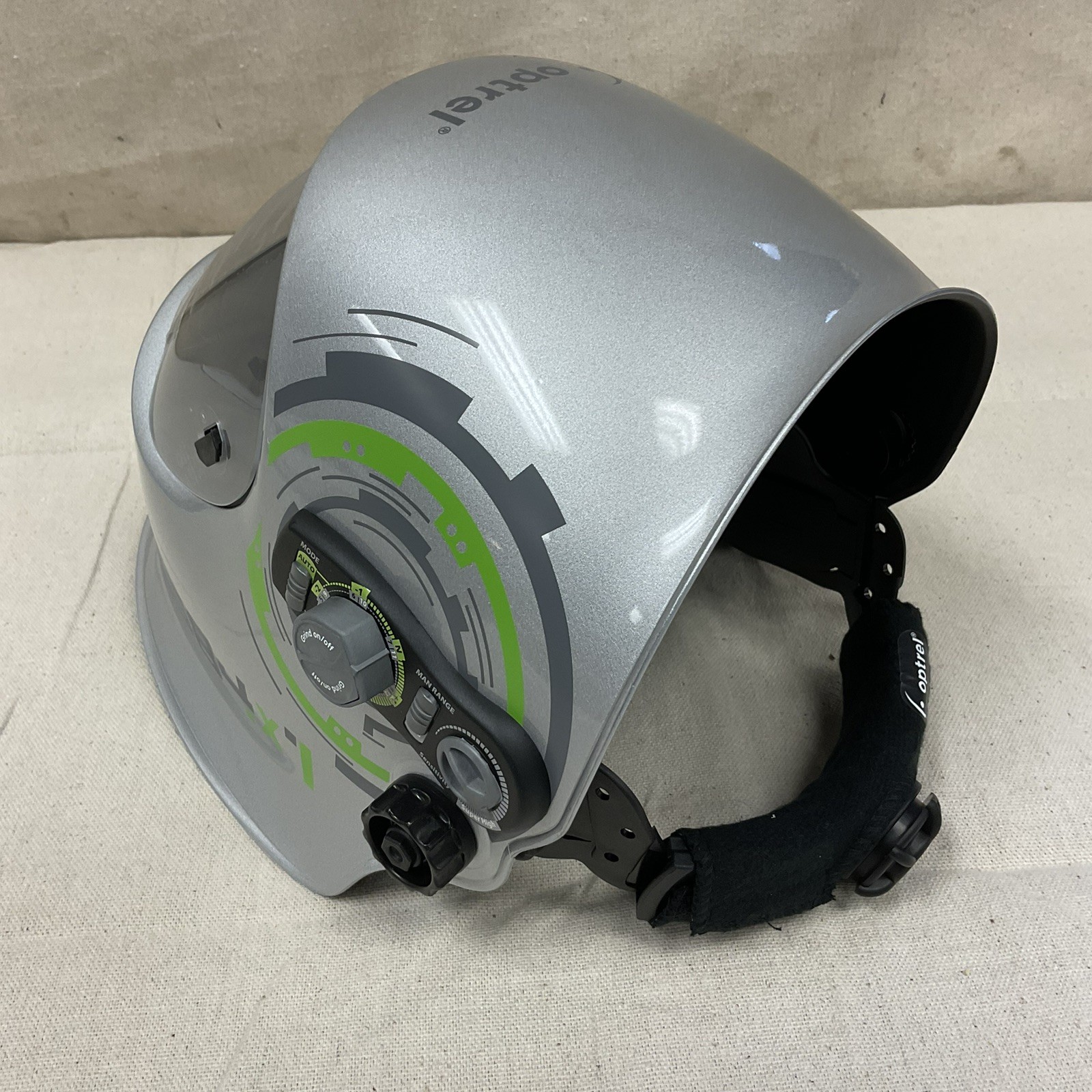 OPTREL 1006.500 Welding Helmet Auto-Darkening Silver 3.94" x 1.97"