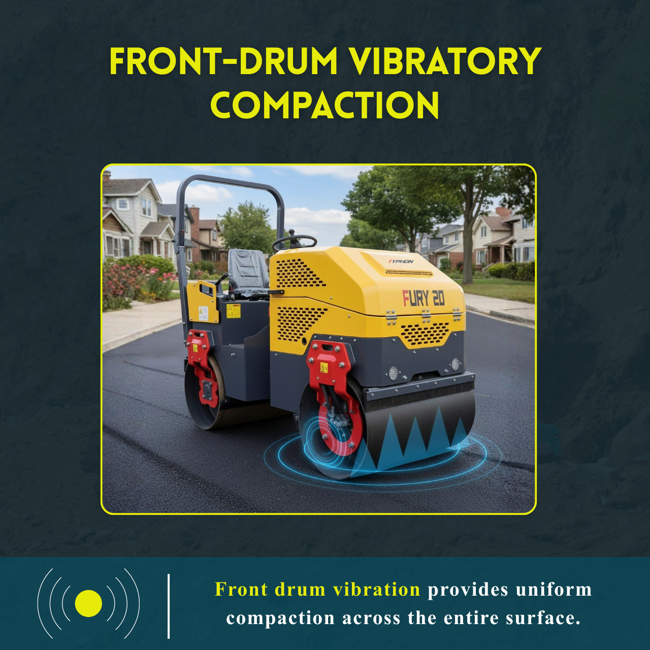 TYPHON FURY 20 Mini Road Roller 2Ton Hydraulic Oil Vibratory B&S 23hp USA engine