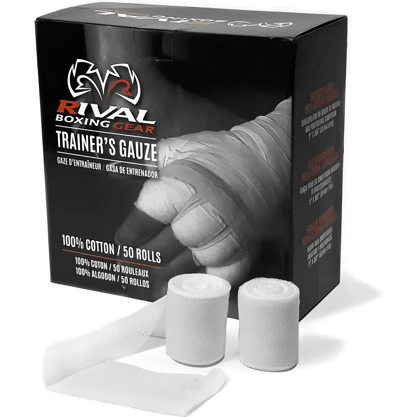 Rival Boxing Trainer's Gauze Box - 50 Rolls