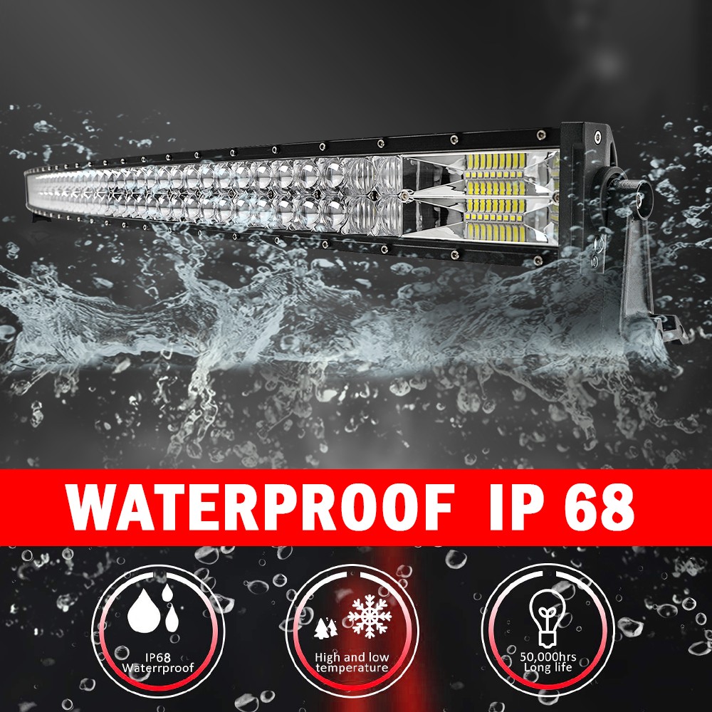 For 07-14 Toyota FJ Cruiser 52" Curved LED Light Bar w/Roof Mount Bracket & Wire