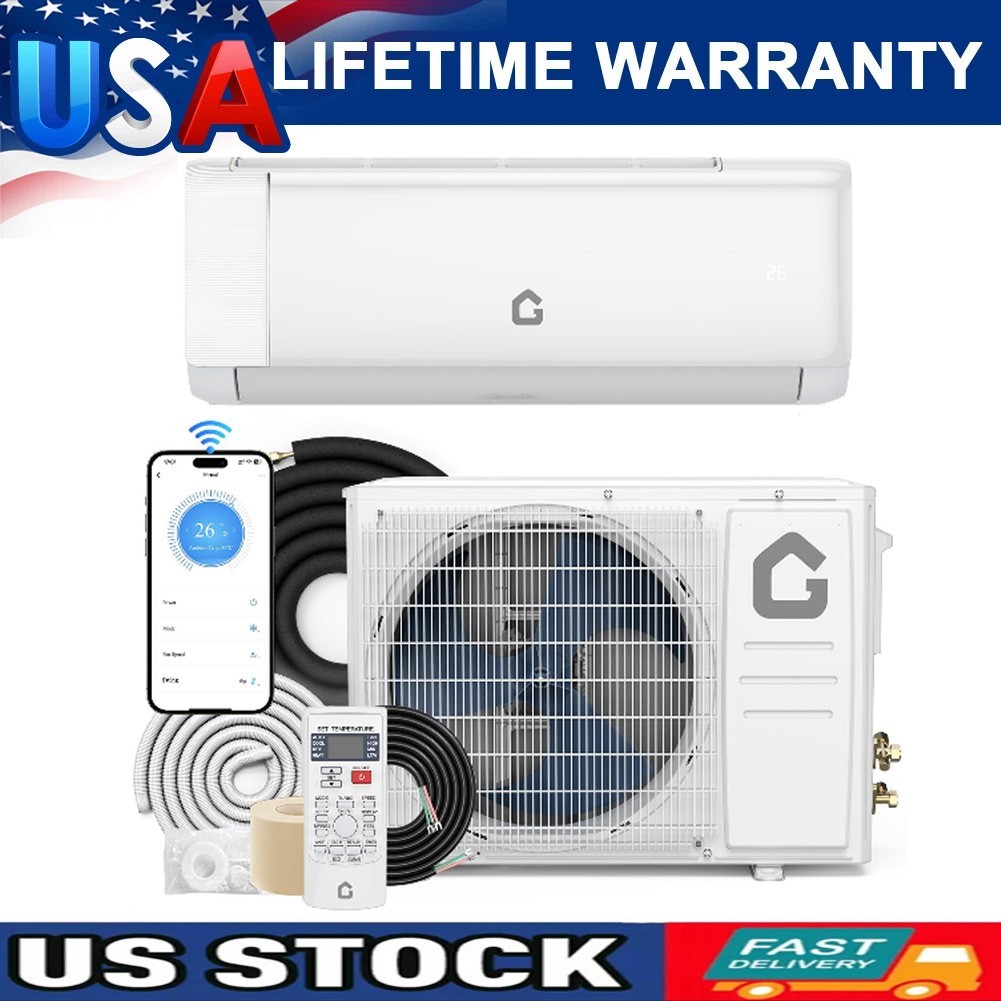 24000BTU 230V Ductless Mini Split Air Conditioner 19 SEER Inverter 16.4ft Kit US