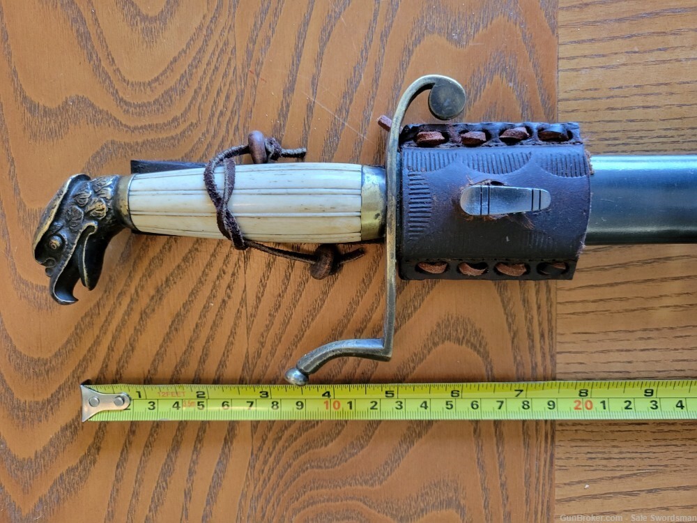 Modified Eagle Head Bowie Knife with Scabbard and Frog Used
