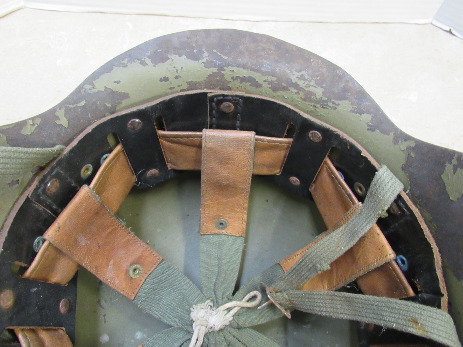 Original WW2 Era Spanish M42 Helmet Post War Liner Modelo Z