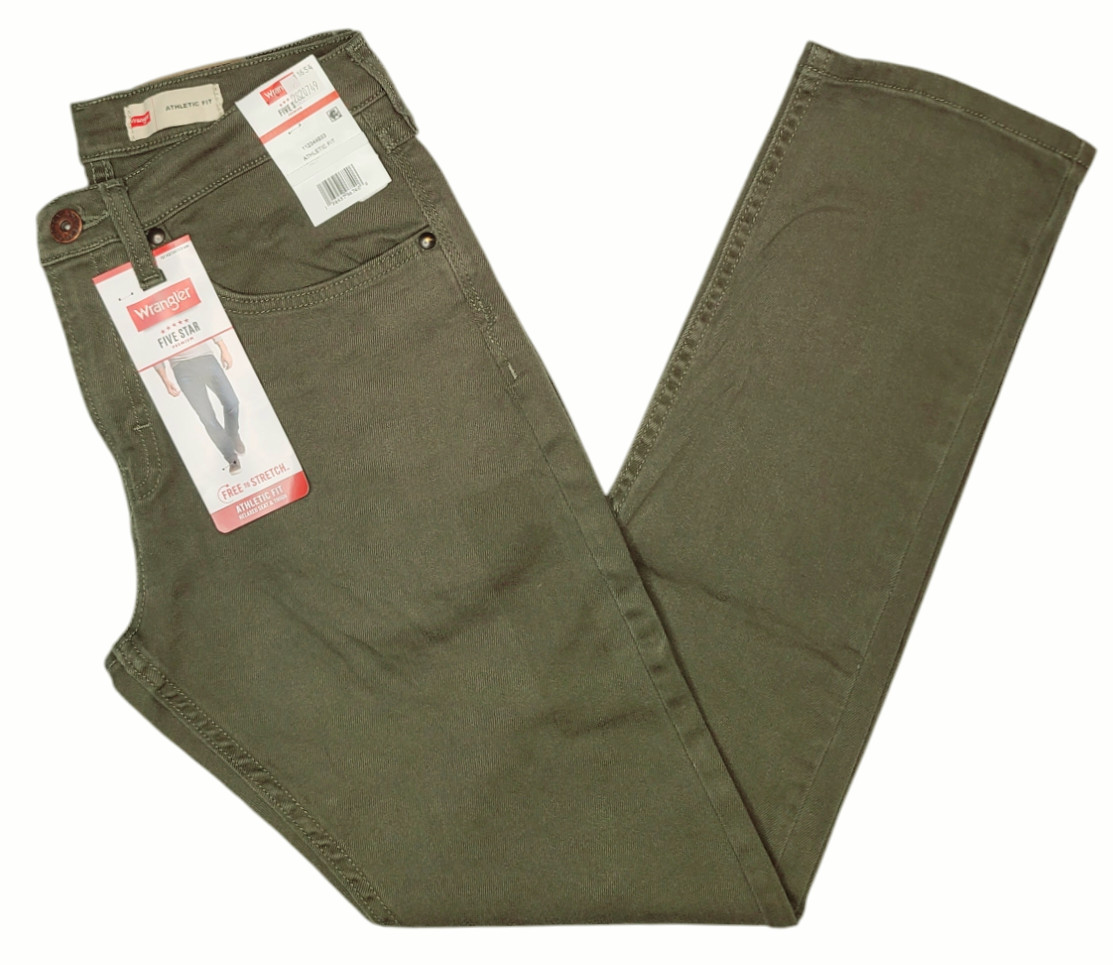 Wrangler #11654 NEW Men's Athletic Fit Stretch Jeans