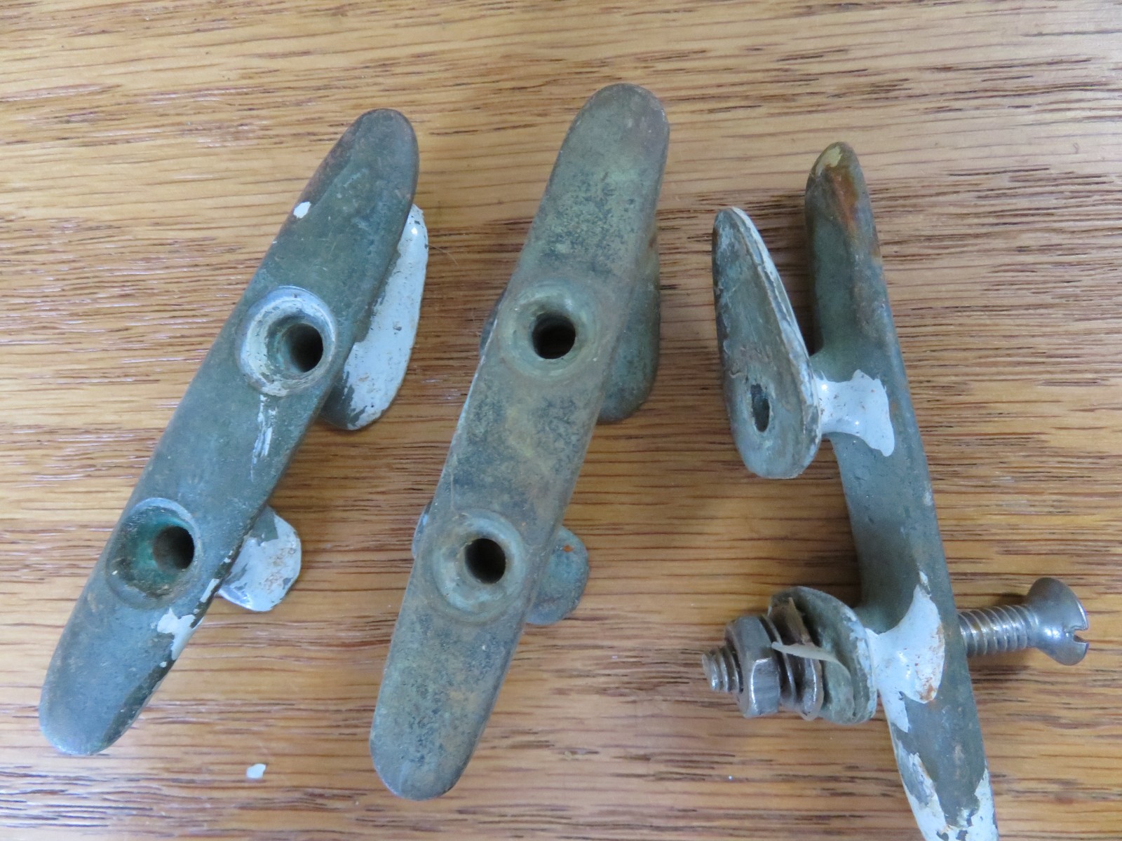 Vintage Bronze Marine Jam Cleat 3" Long Tear Drop. Nautical patina for many uses