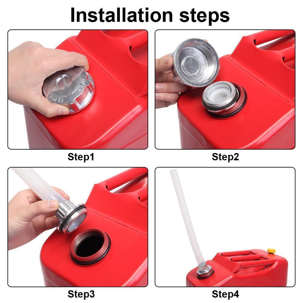 5 Gallon Large Capacity 20L Gas Gasoline Can Fuel Backup Metal Steel Tank Red