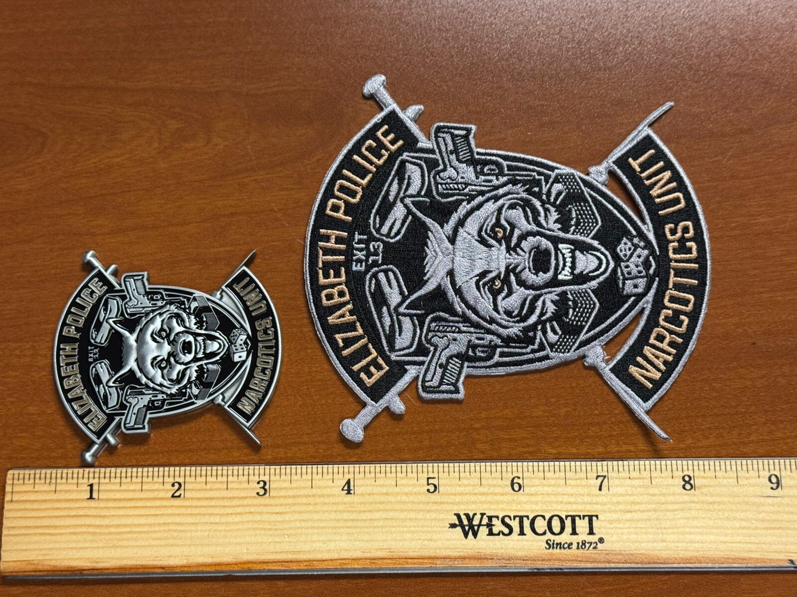 Elizabeth Police Department New Jersey PD Narcotics Unit Challenge Coin Patch NJ