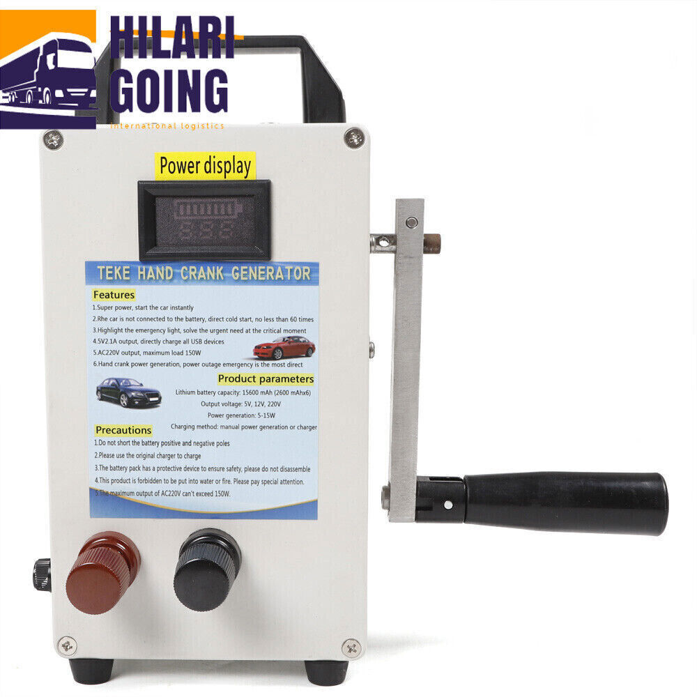 Portable Hand Crank Generator Emergency Power Supply Charger Camping Outdoor USA
