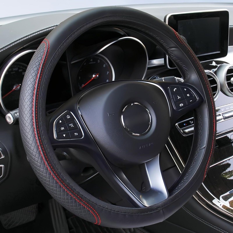 Car Steering Wheel Cover 14.5–15 inch Non-Slip Breathable Steering Wheel Cover