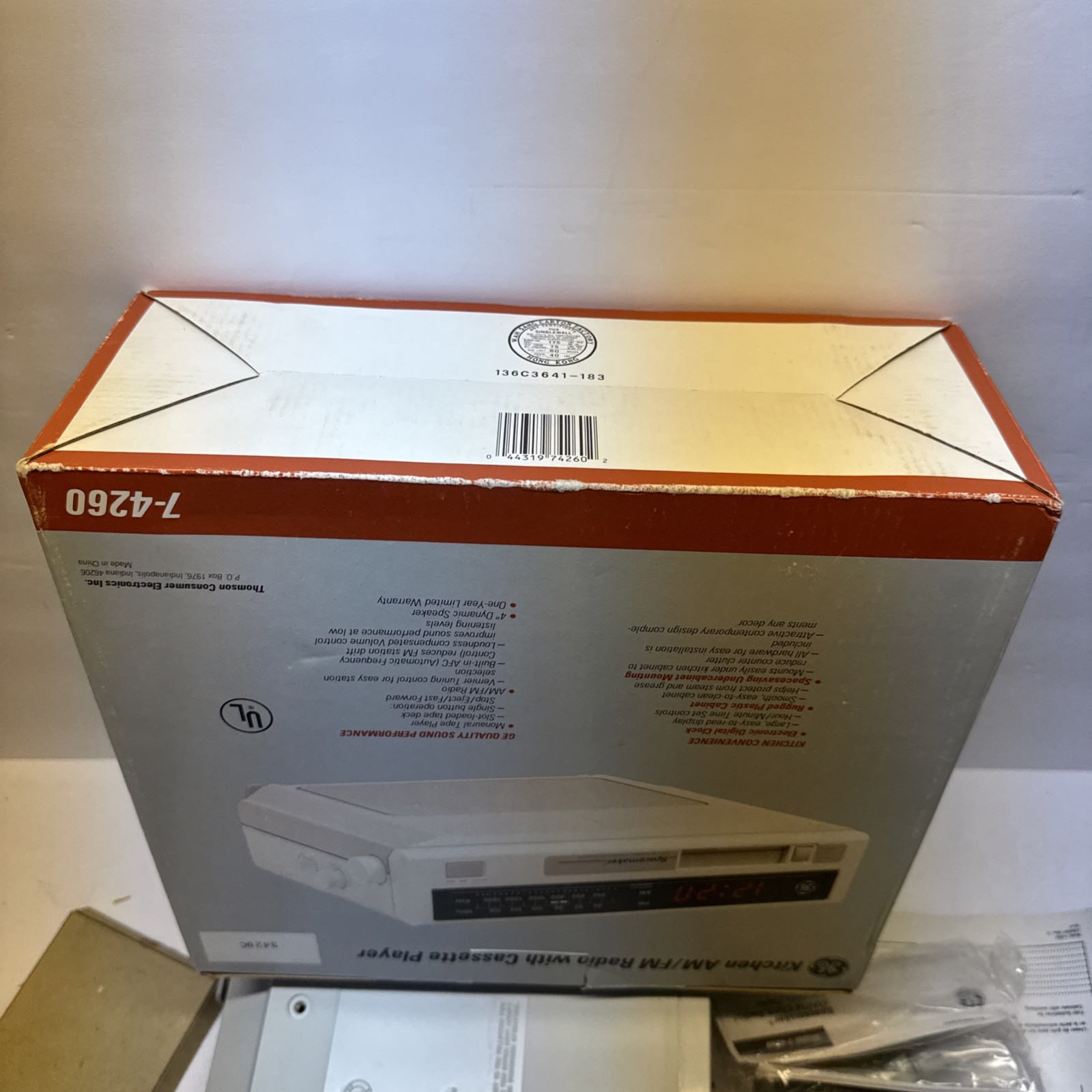 Vintage GE Spacemaker 7-4260 Kitchen AM/FM Radio w/ Cassette Player White Tested