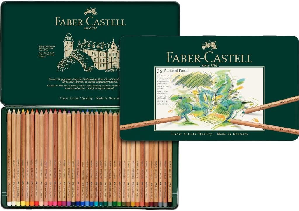 Faber-Castell 36-Piece Pitt Pastel Pencils in A Metal Tin