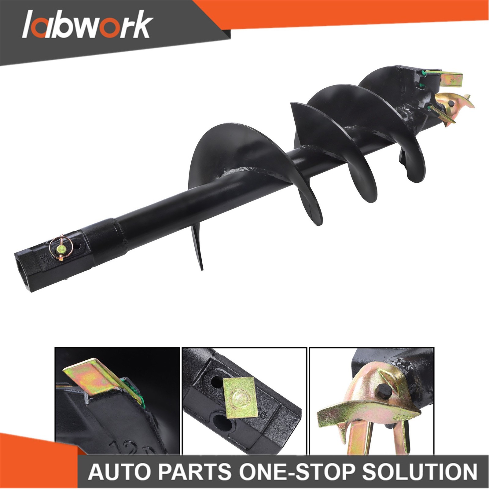 Labwork 12" x 48" Digger Auger Bit Attachment, 2" Hex Compatible