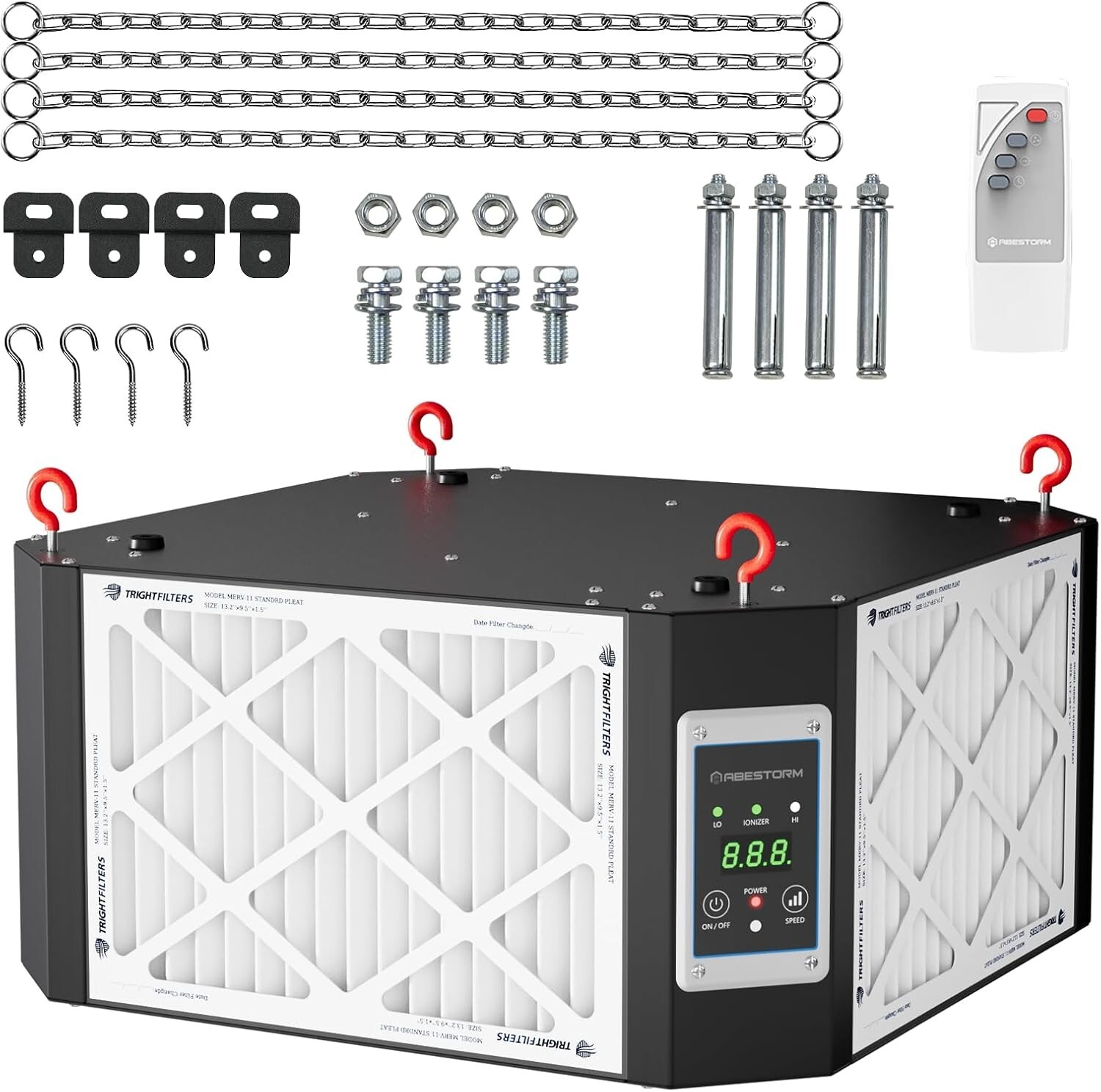 ABESTORM Hanging Dust Collector 360° Filtration System 1350 CFM Air Purifier