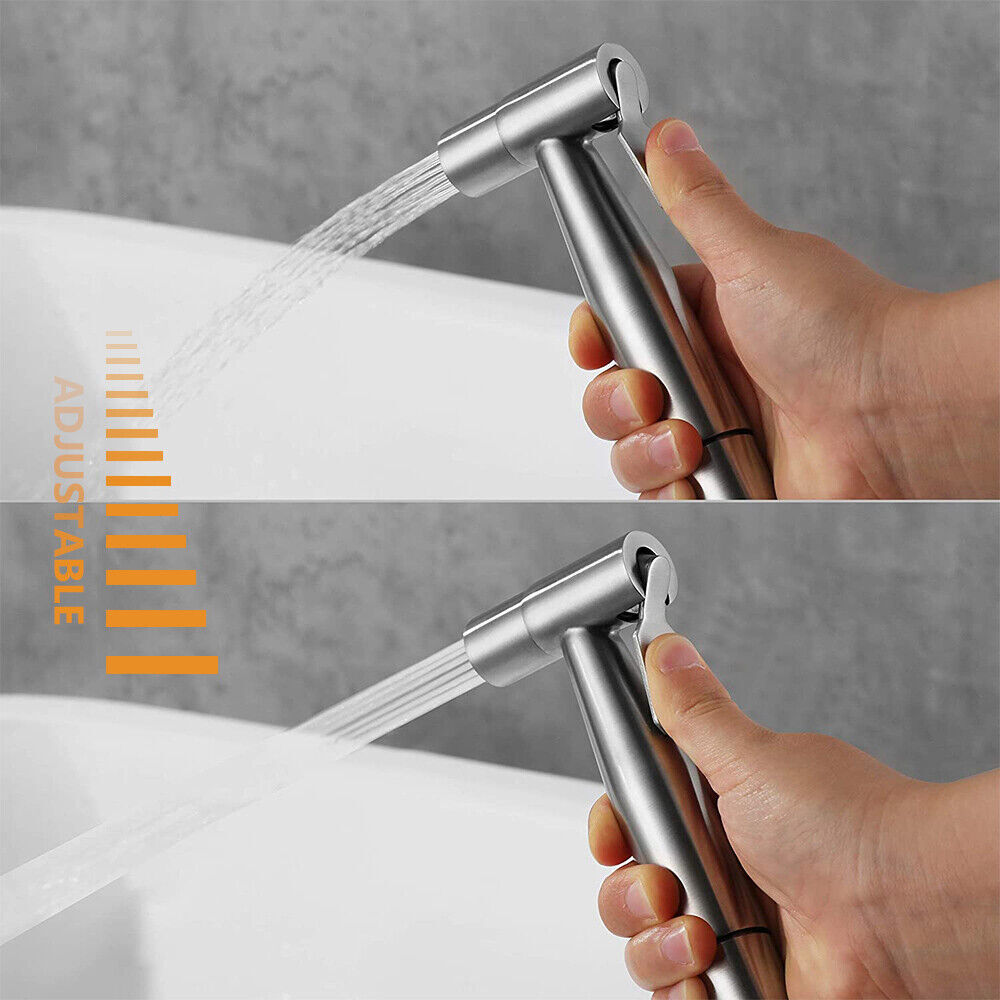 Toilet Shattaf Adapter Hose Bidet Spray Stainless Steel Handheld Shower Head US
