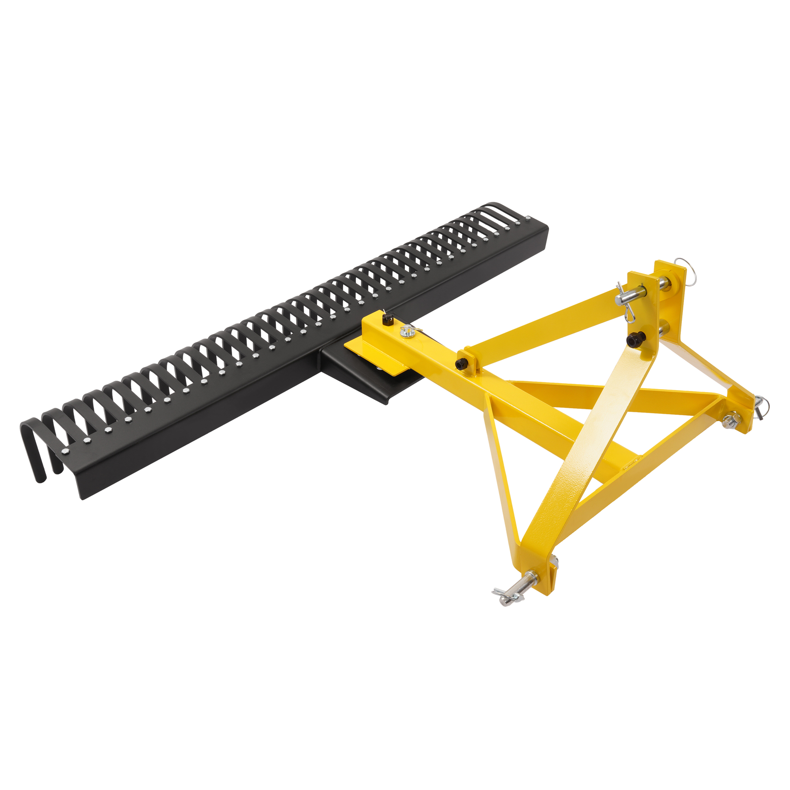 Yellow 3-Point Landscape Rock Rake Garden Tool For CAT 1 Tractors Hookup 5 FT