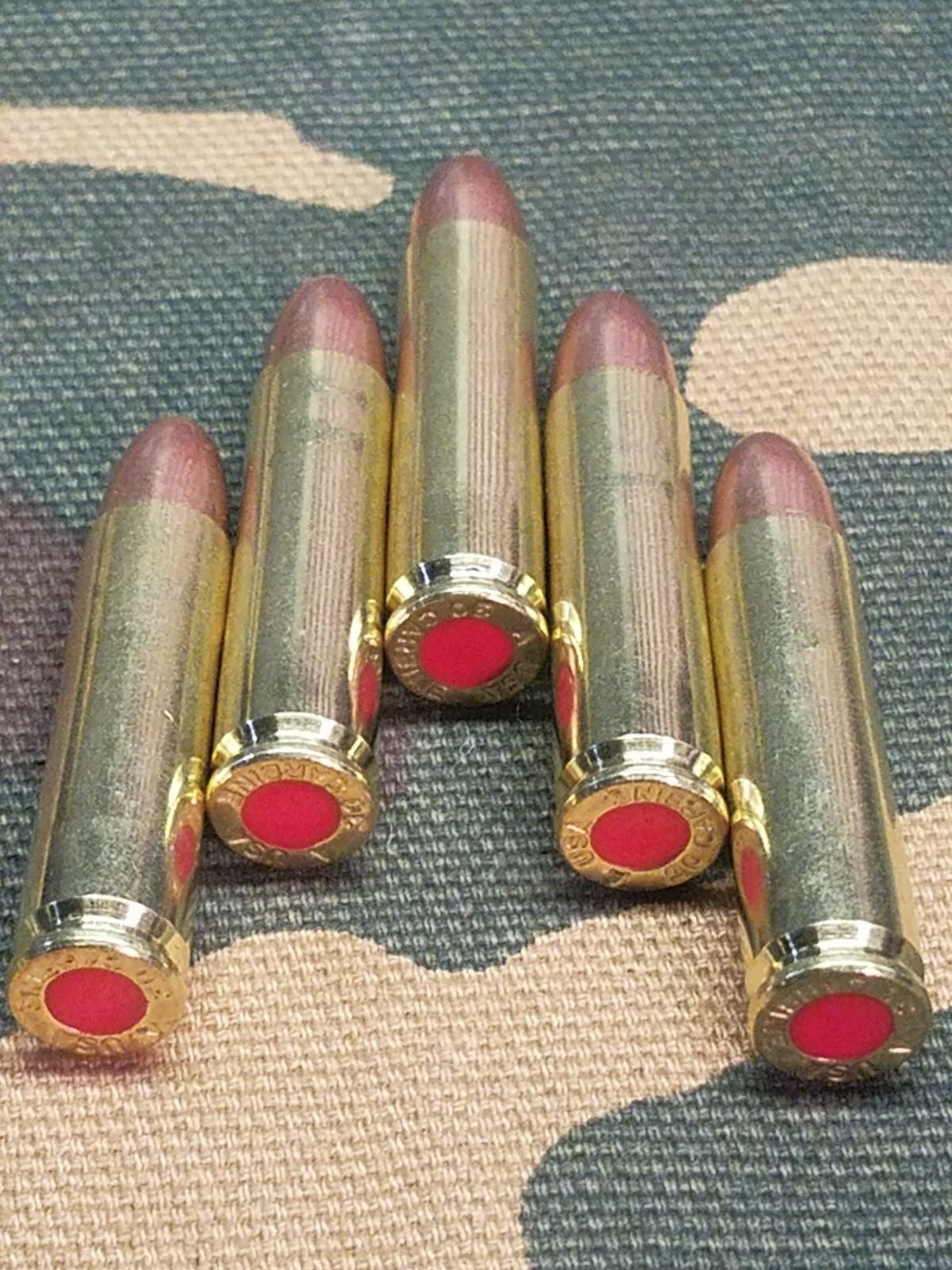 30 CARBINE SNAP CAPS SET OF 5 (Safety Red)