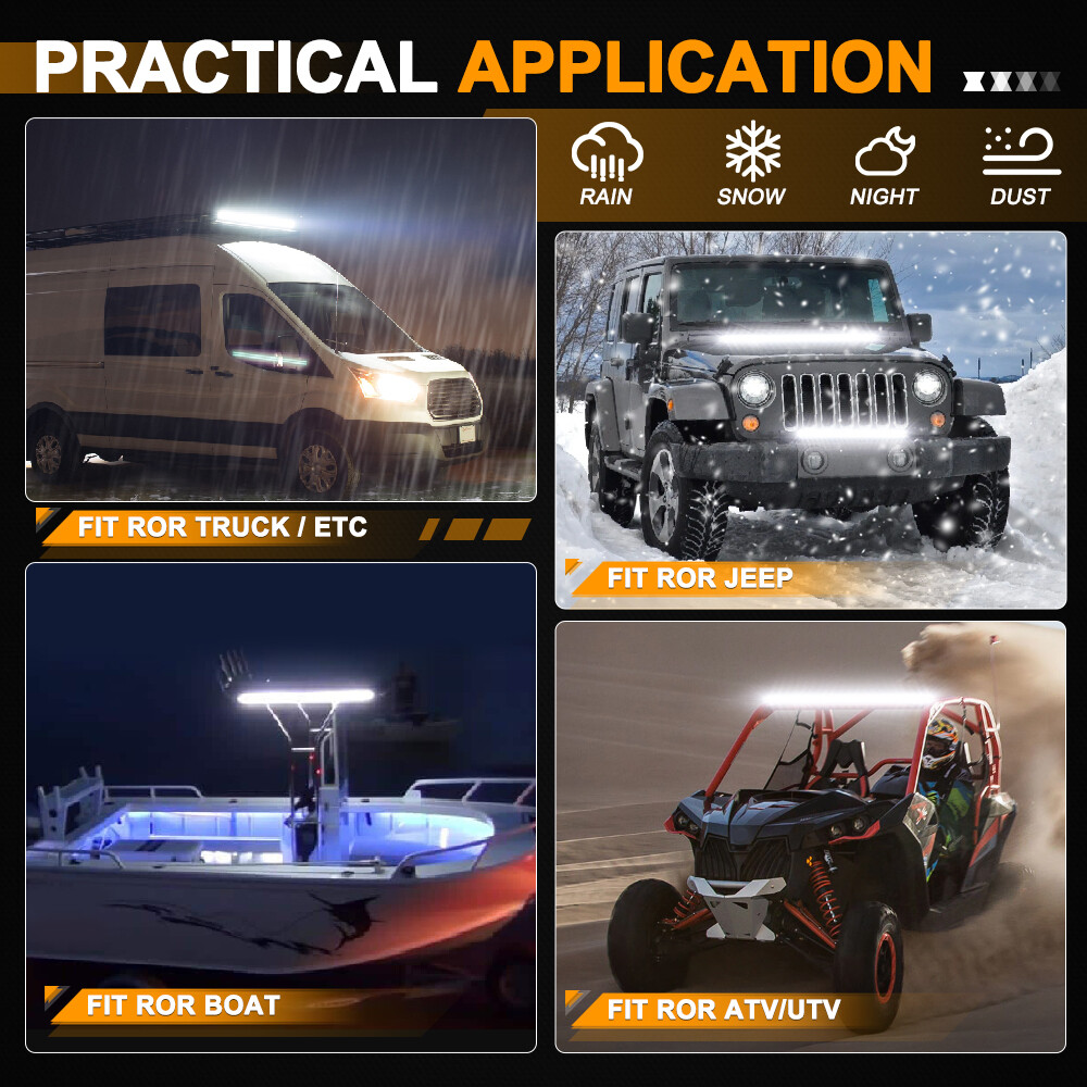 For 2020-2025 Polaris RZR Pro XP Roof 32"Curved LED Light Bar Wire w/3" Pods Kit