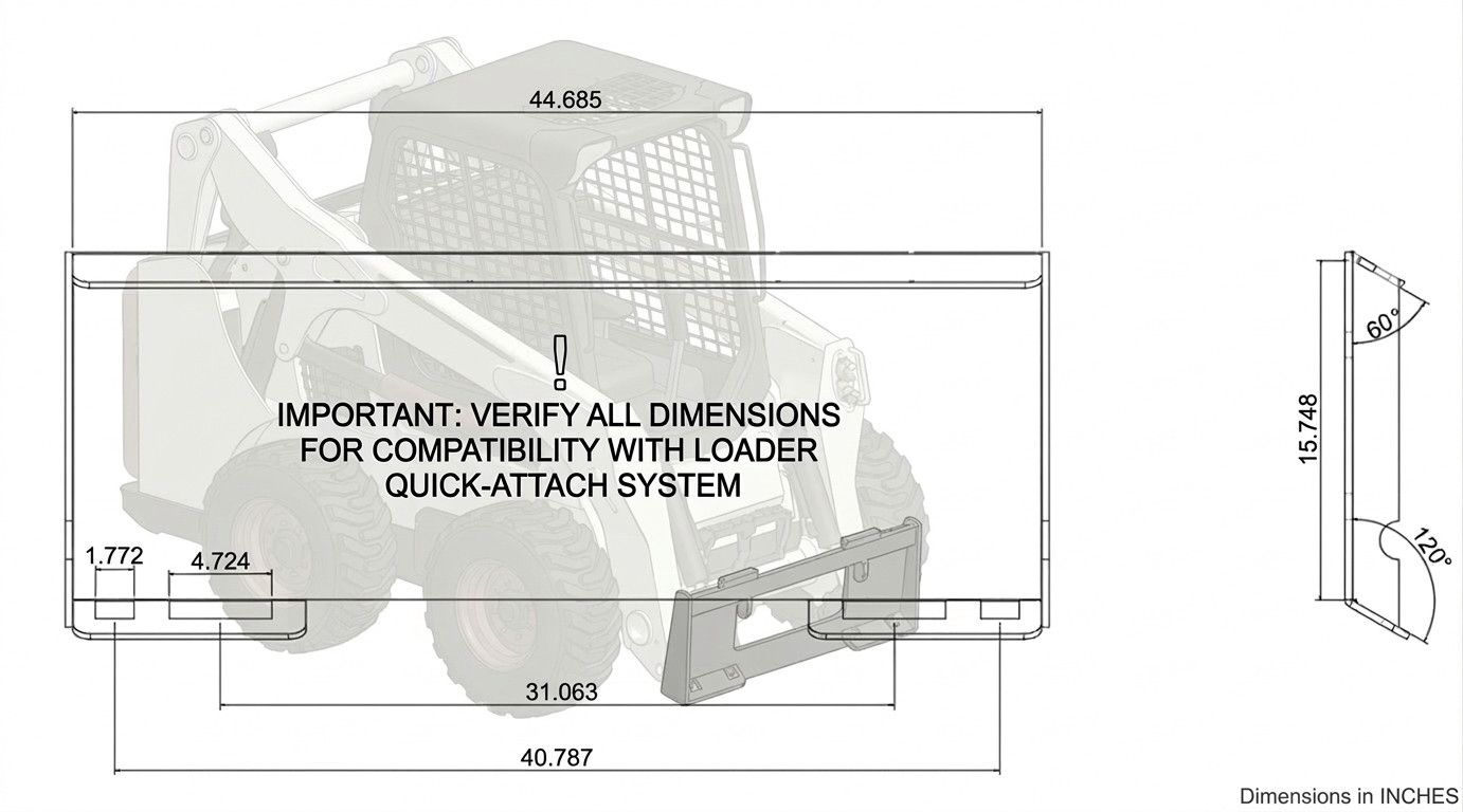 72" Hydraulic Skid Steer Forestry Mulcher Fits Bobcat for Farms & Construction