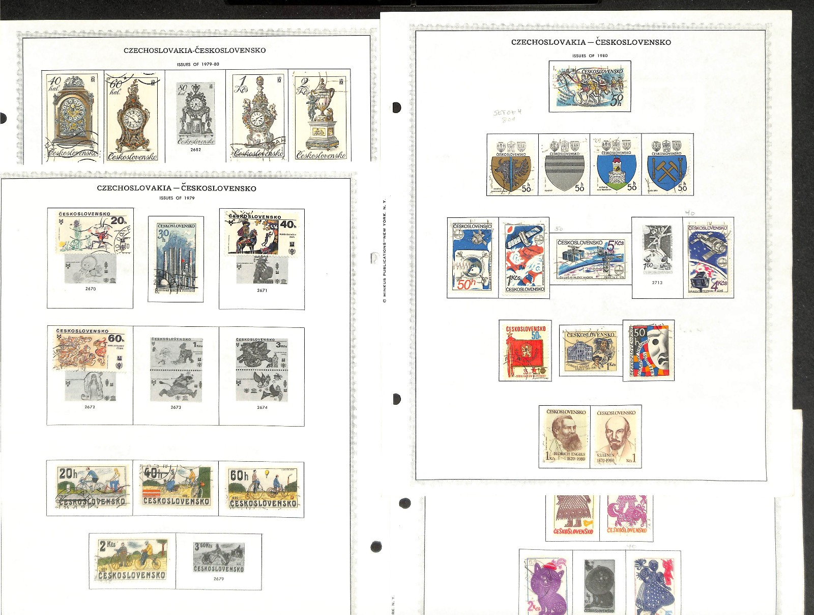 Czechoslovakia Stamp Collection on 50 Minkus Pages, 1918-1969, 1976-1991 (BN)