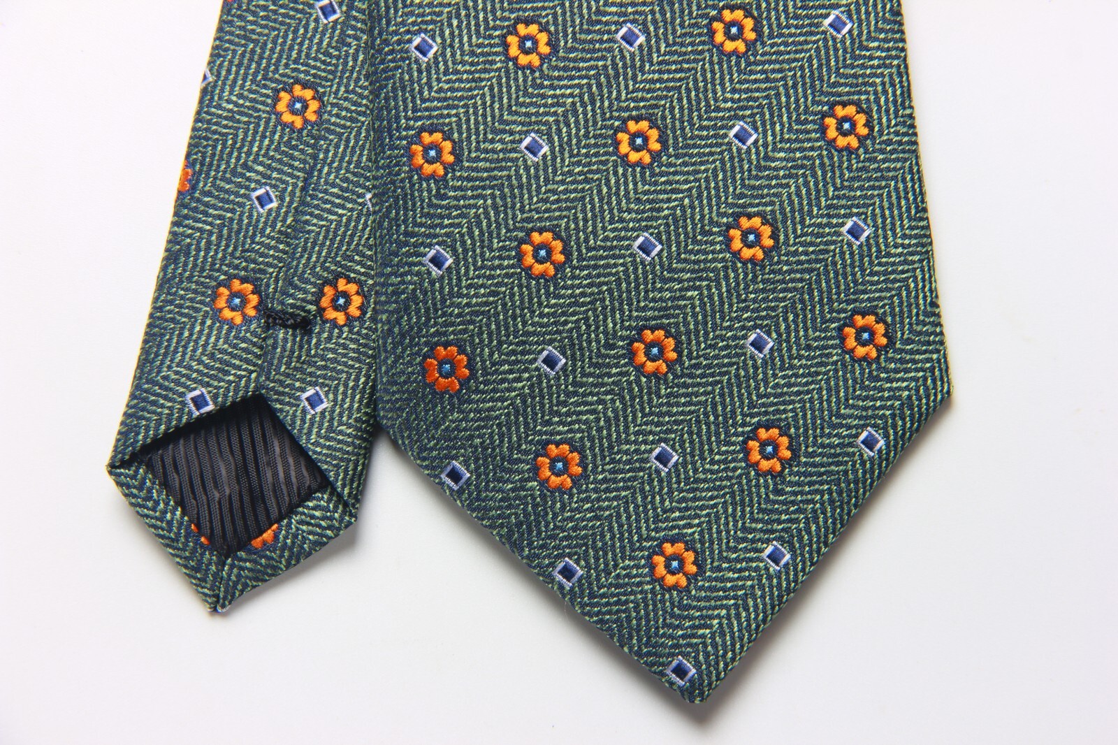 New Classic Polka Dot Green Orange JACQUARD WOVEN 100% Silk Men's Necktie Tie