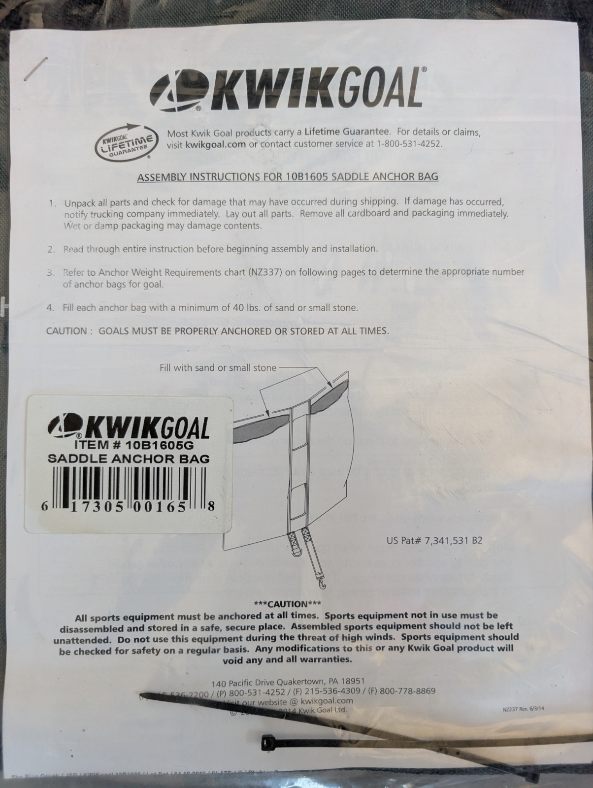 Kwik Goal Saddle Anchor Bag Lot of 2 Green NEW 10B1605