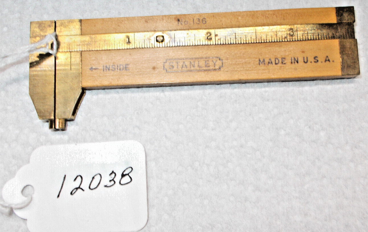 STANLEY No. 136, Nice Vintage 0 - 3" Inside and Outside Pocket Caliper, USA