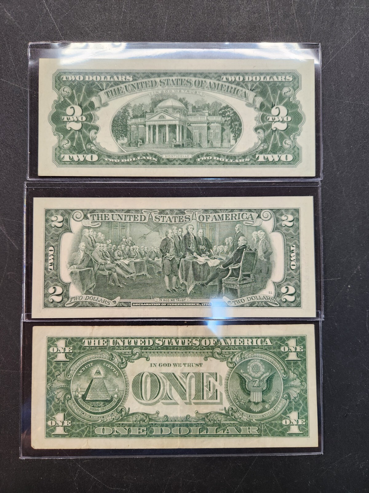 U.S. Bills starter lot $2.00 red seal, silver certificate, uncirculated $2.00