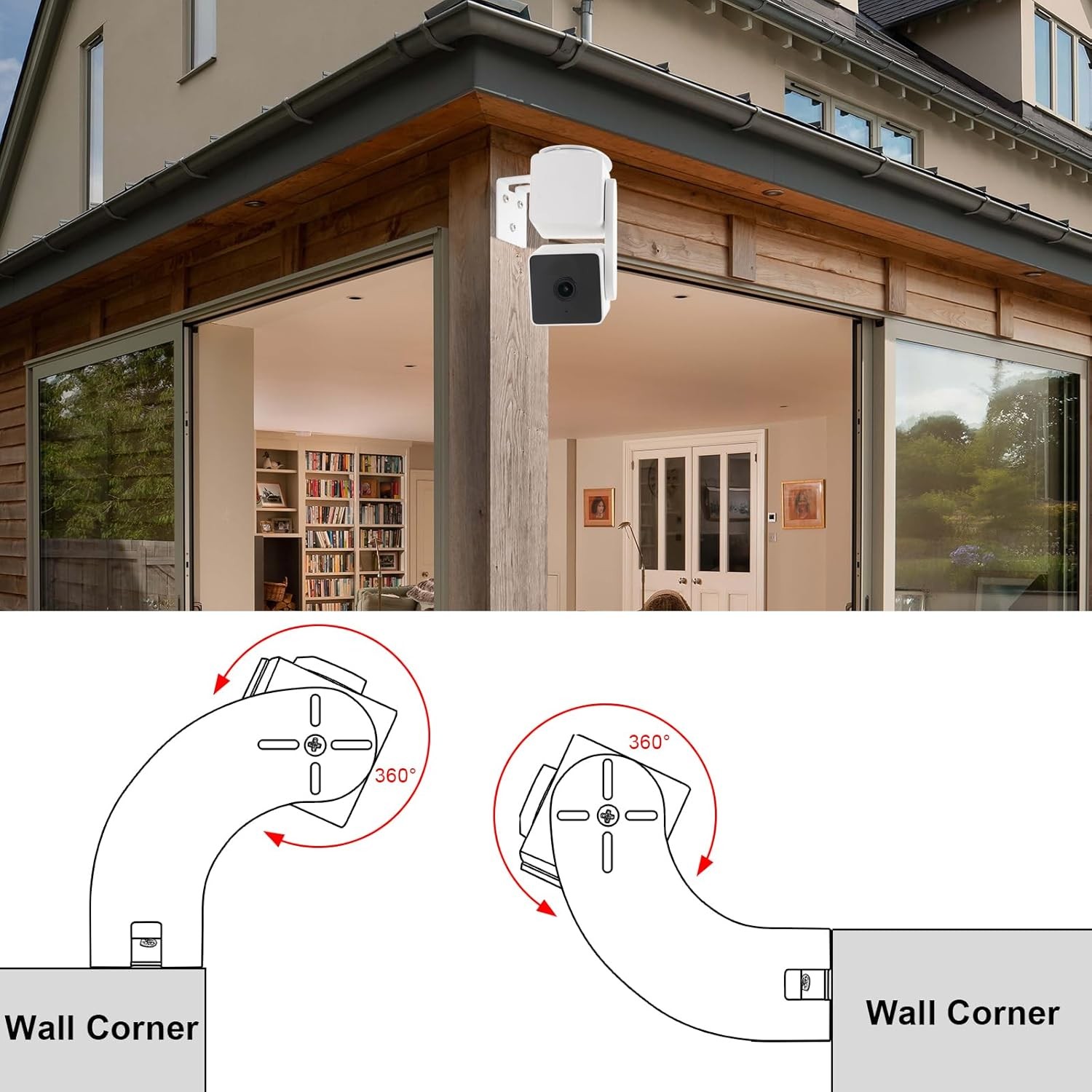 2pack Corner Camera Wall Mount For Wyze Cam Pan V3/wyze Cam V4maximum Coverage..