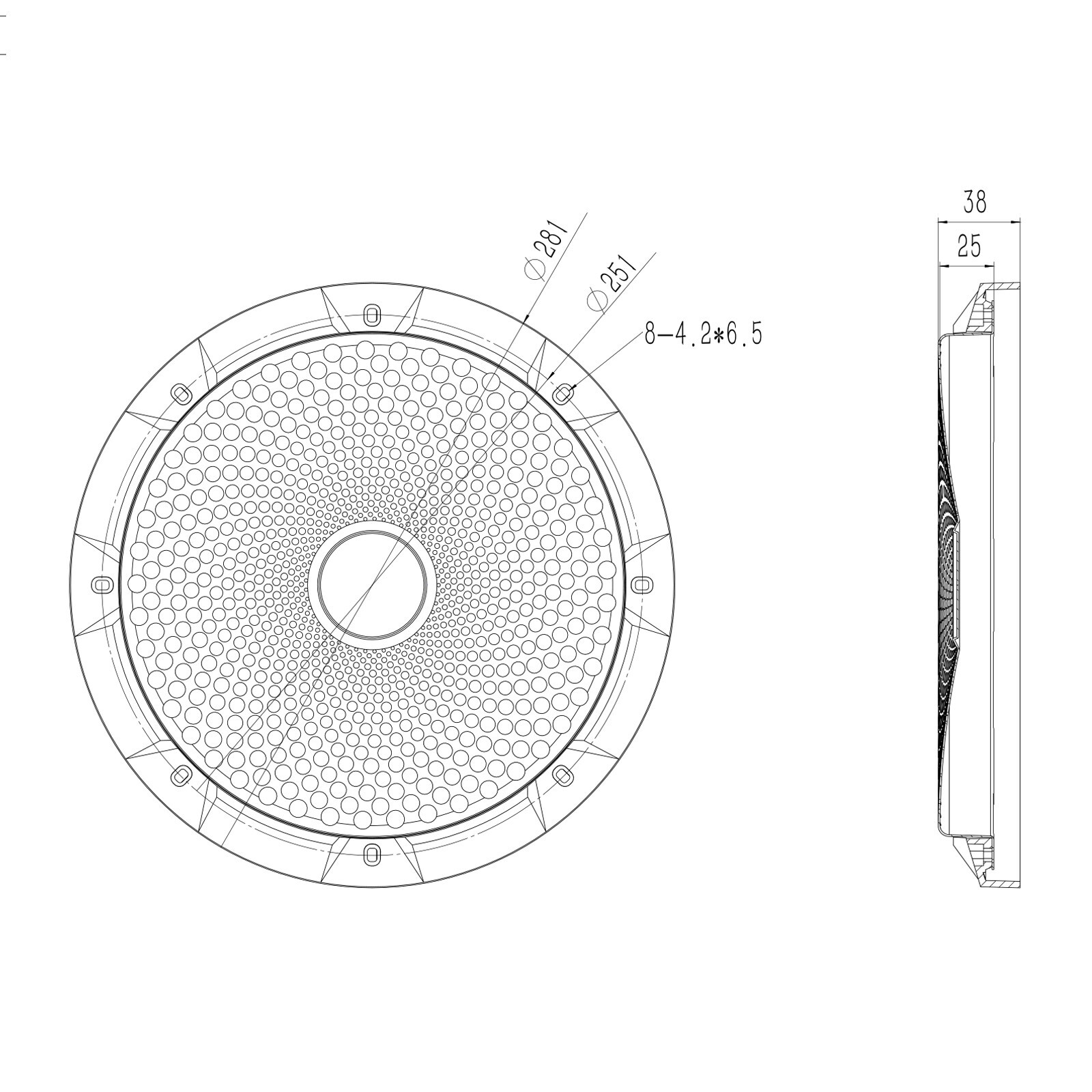 Recoil SG-10 10-Inch High Excursion Black Steel Mesh Subwoofer Grille