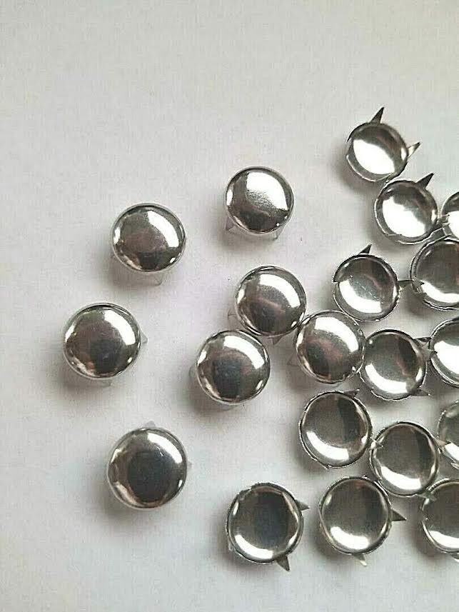 CraftbuddyUS 100pcs 10mm Silver Round Dome Studs, DIY