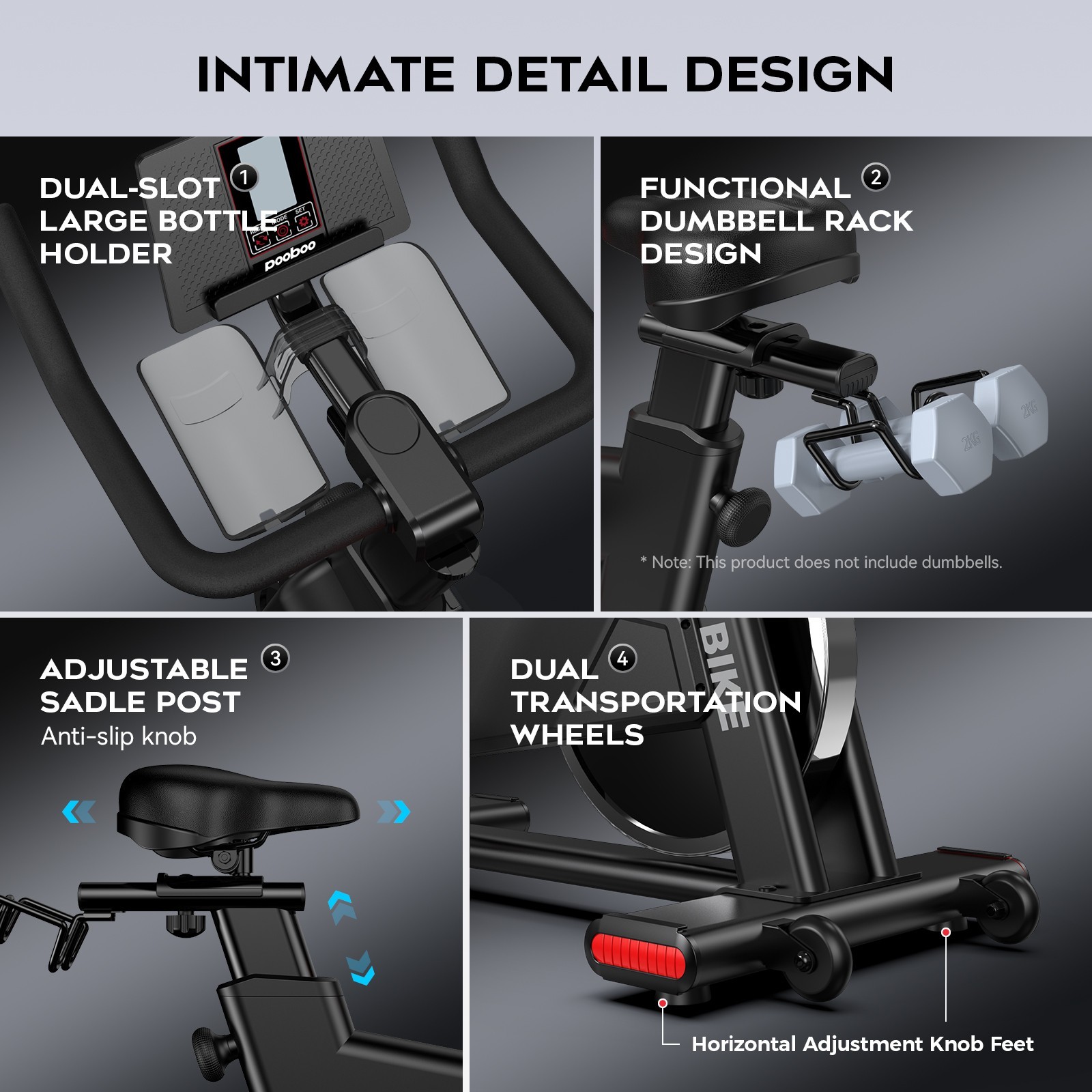 Exercise Bike Stationary Bike Home Workout Bike with Comfortable Seat Cushion