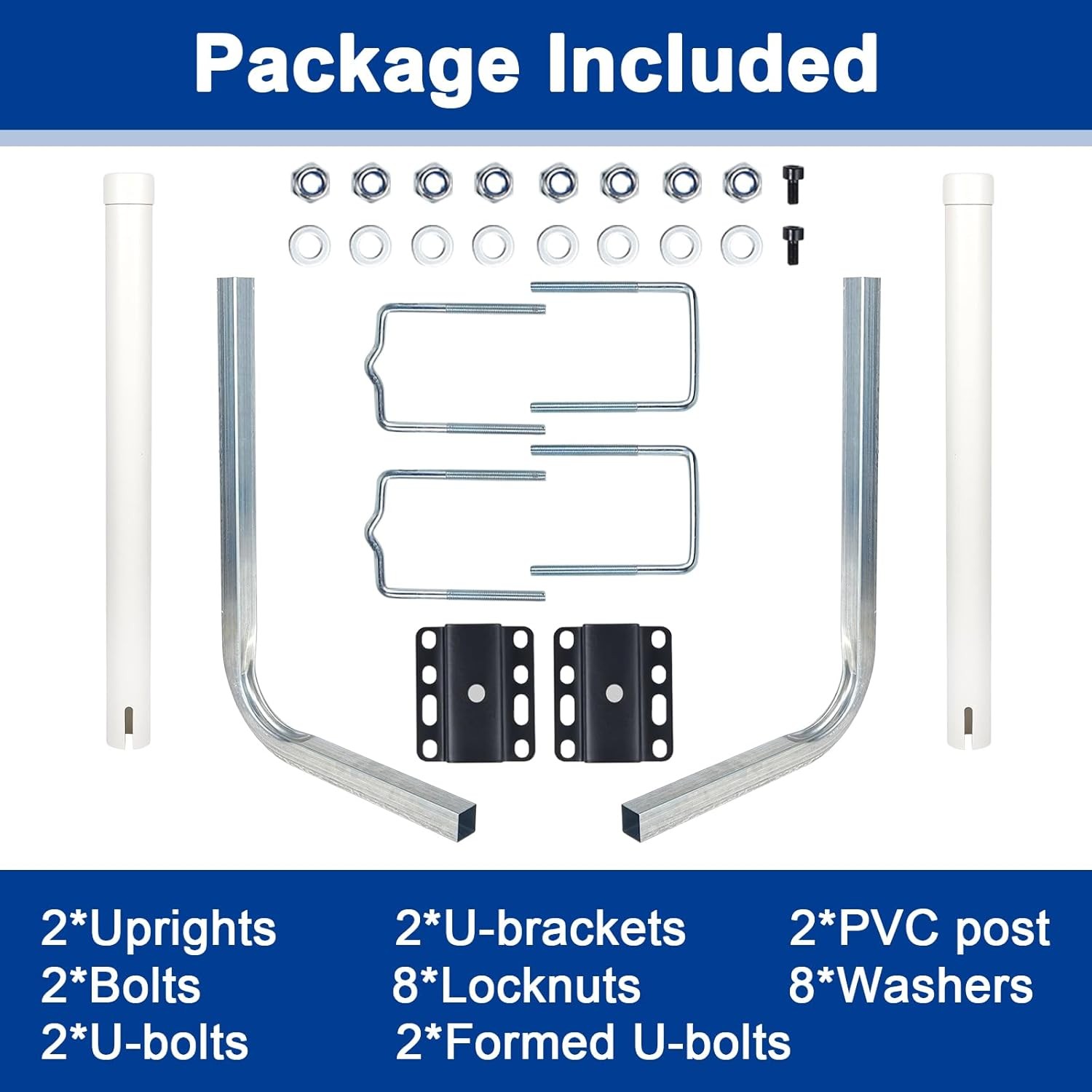 1 Pair of Boat Trailer Guide, Trailer Guide Ons Galvanized Steel for Boat