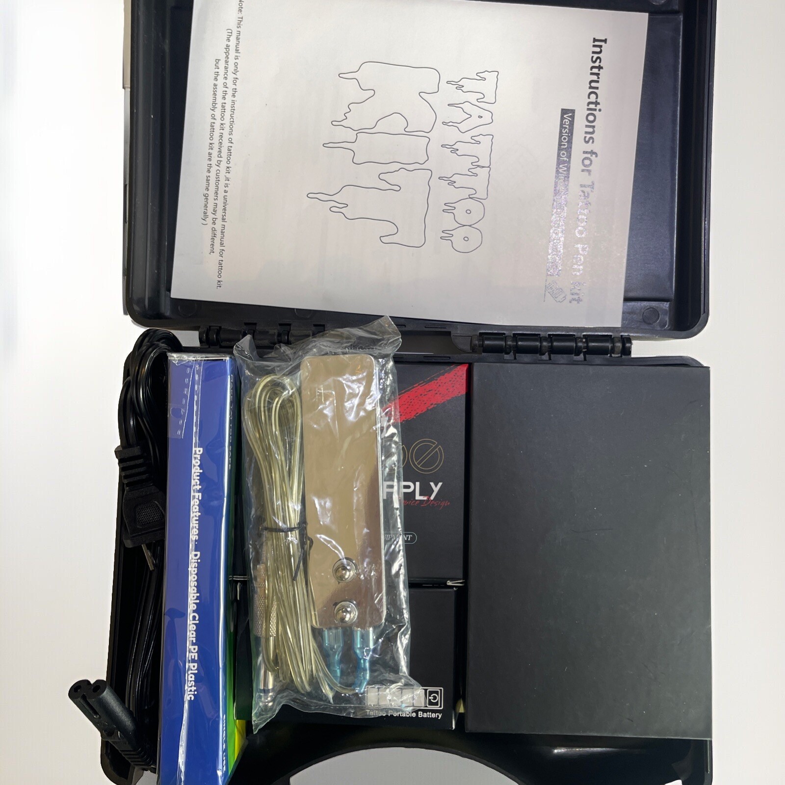 Set Of 2 TWO Solong Tattoo Machines Battery Wireless & Wired Case Tattoo Kit Gun