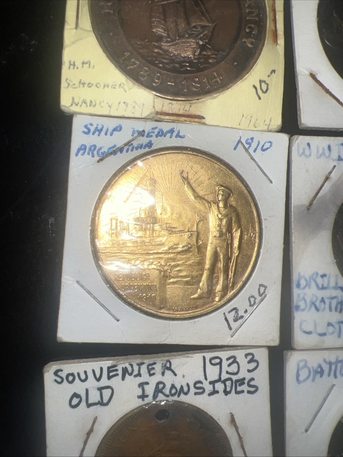 6 Vintage Ship Boat Battleship Military Medal Token Souvenir Free Shipping