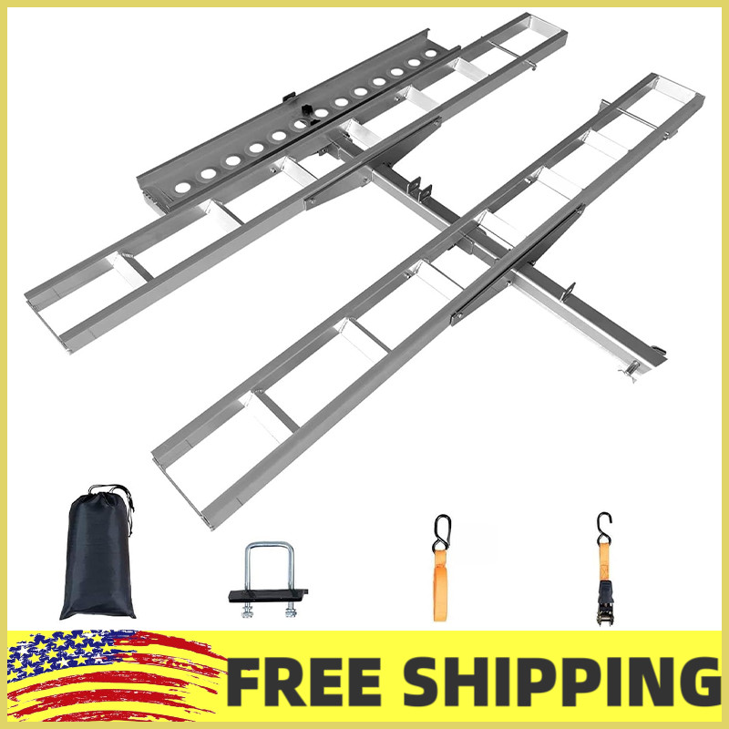600LB Motorcycle Hitch Carrier Rack for Dirt Bike Fits 2" Hitch,8 Tie-Down Strap