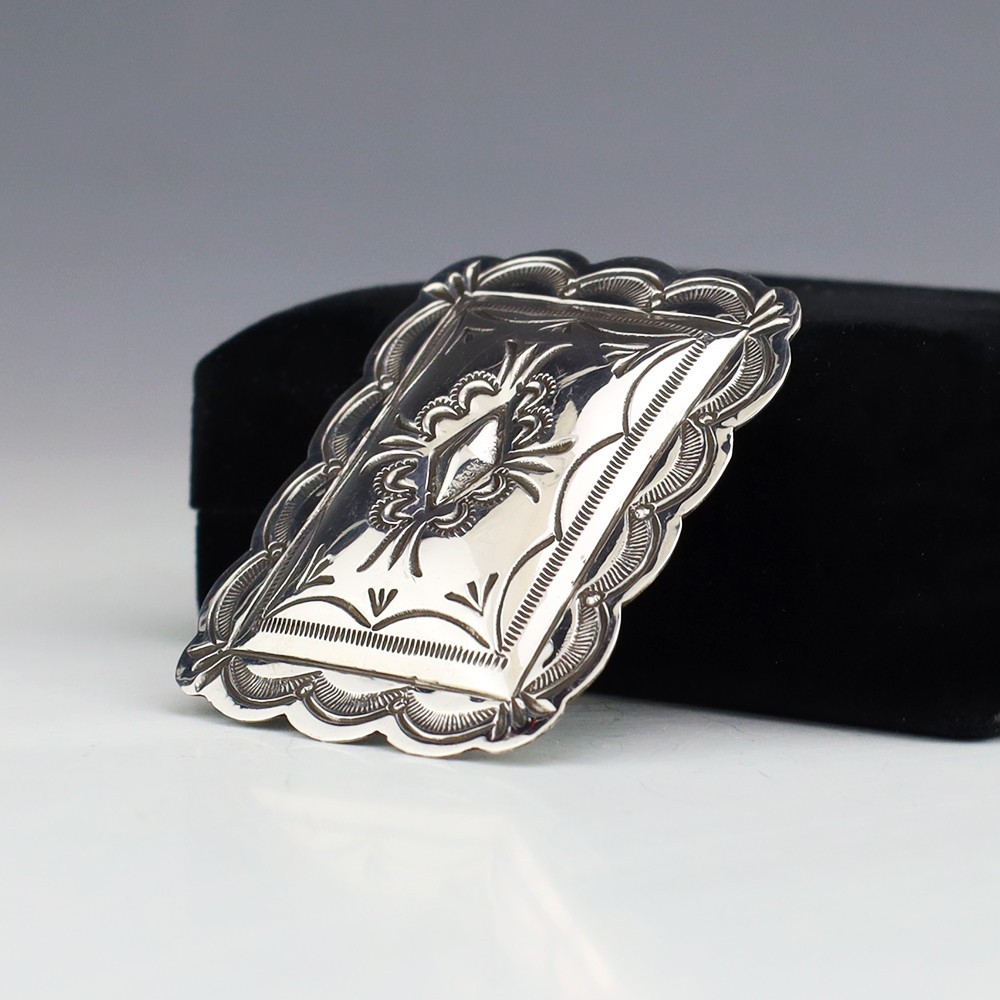 NATIVE AMERICAN NAVAJO STERLING SILVER MONEY CLIP BY ARNOLD BLACKGOAT