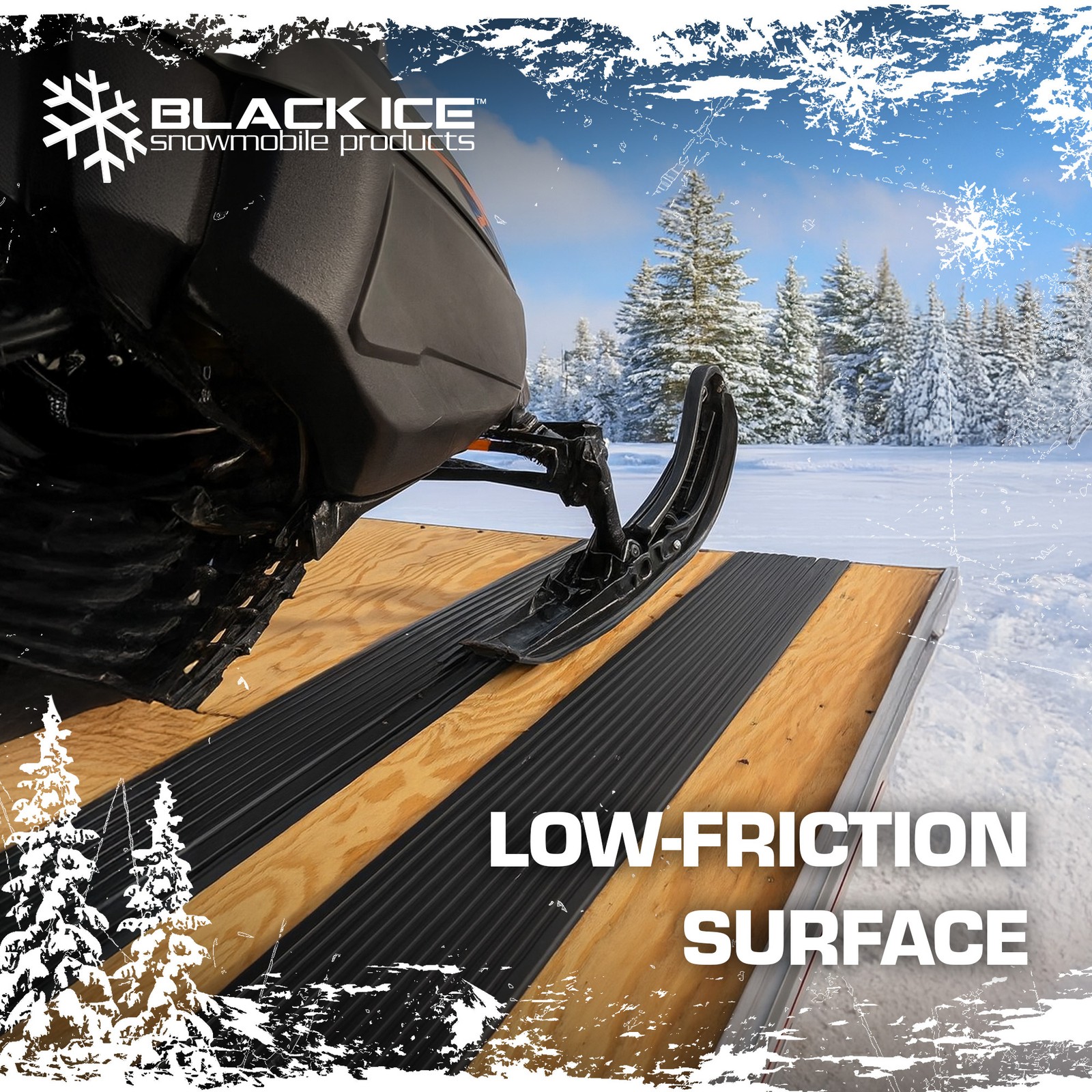 Black Ice 8 Pack 7' 10" Snowmobile Trailer Ski Guides for Friction-Free Loading
