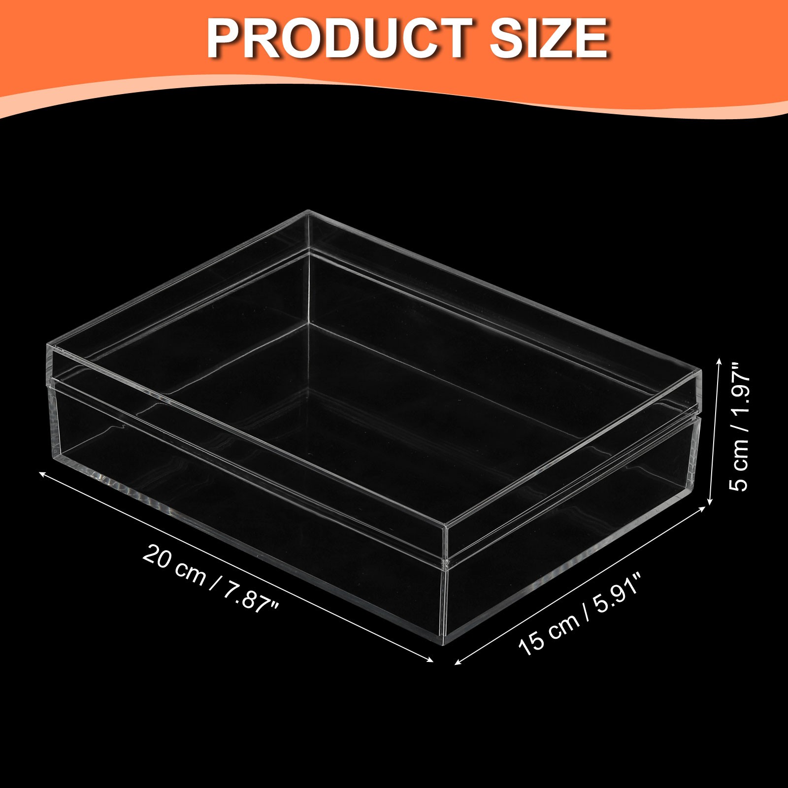 7.87" x 5.91" x 1.97" Acrylic Box with Lid Clear Acrylic Display Boxes